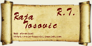 Raja Tošović vizit kartica